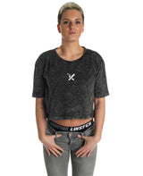 LWSFCK® Oversize Crop Top Darkgrey