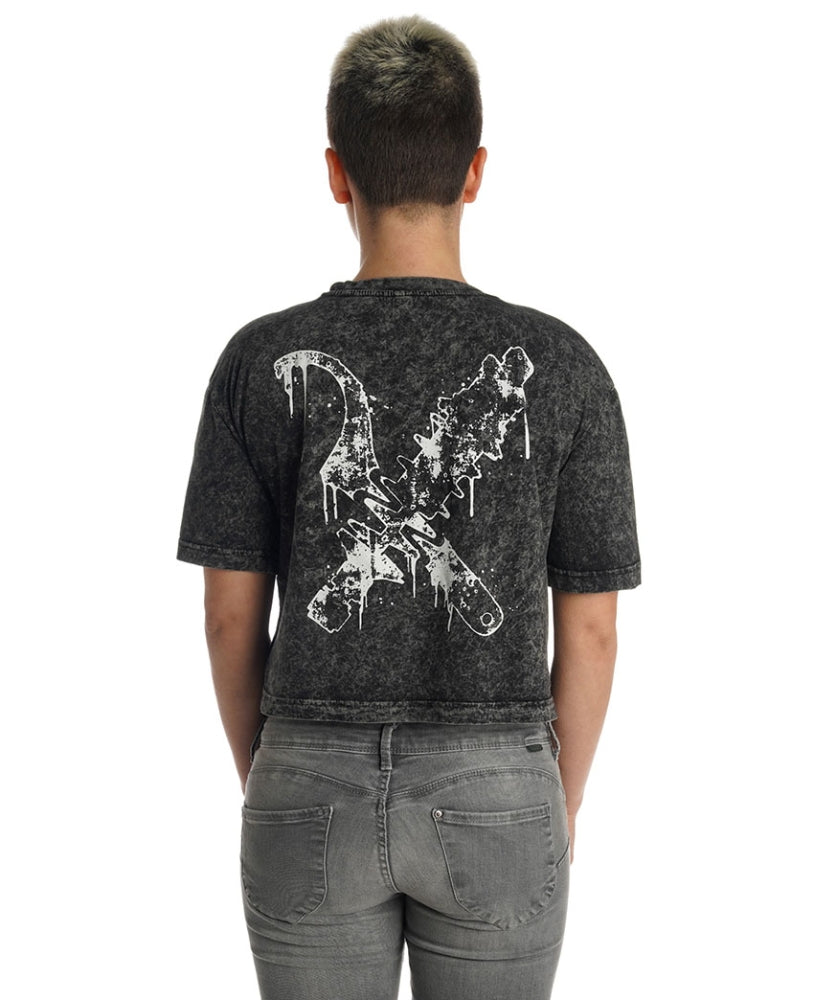 LWSFCK® Oversize Crop Top Darkgrey
