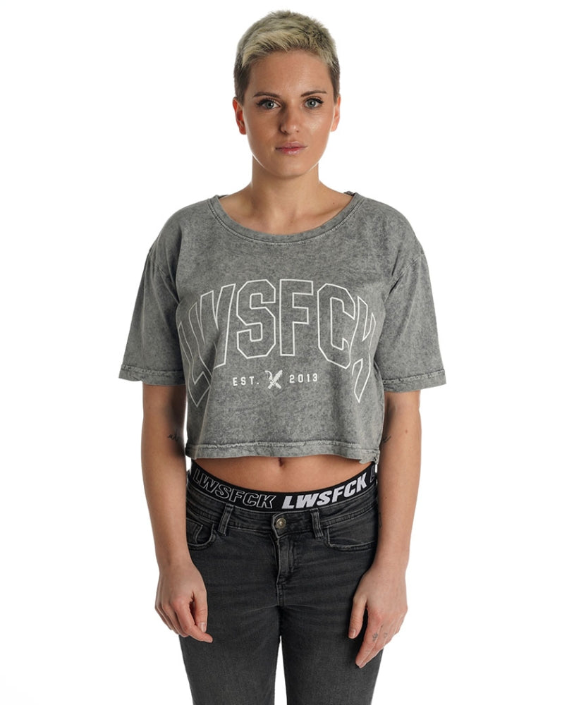 LWSFCK® Oversize Crop Top Lightgrey