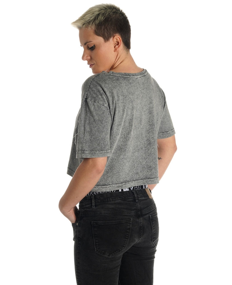 LWSFCK® Oversize Crop Top Lightgrey