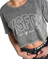 LWSFCK® Oversize Crop Top Lightgrey