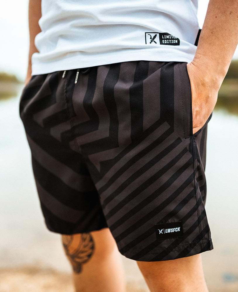 LWSFCK® DAZZLE SWIMSHORTS - BLACK GREY