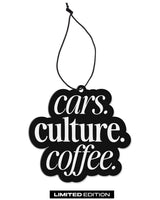 Cars.Culture.Coffee Air Freshener Black