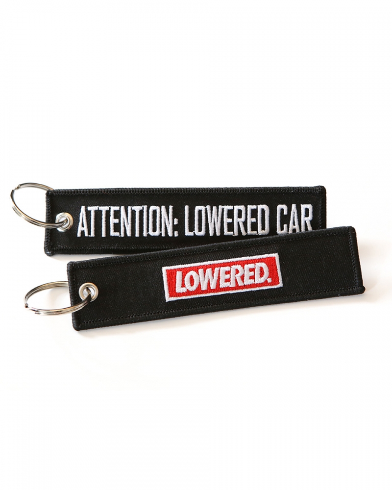 Attention Lowered Car Keychain Black