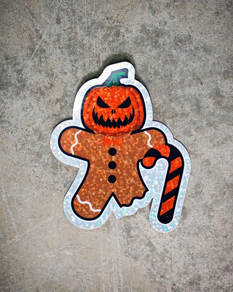 LWSFCK® Halloween Gingy Sparkle Sticker